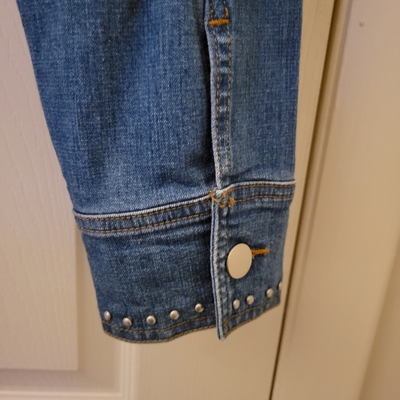 Vintage Roper XL Denim Shorty Jacket with Silver Stud Work on Front/Back/Cuffs - Picture 6 of 14